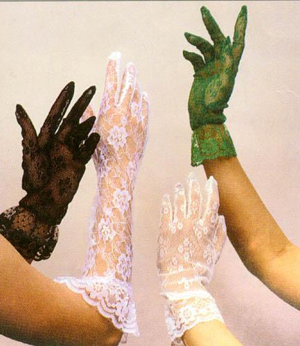 Lace Gloves  With  Cuff  - For Women.  Elbow Length ( # 388-8BL) image