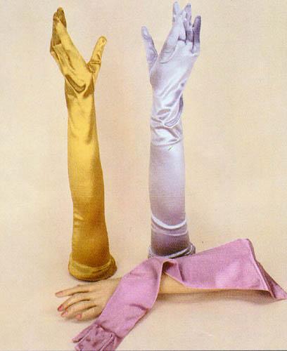 Satin Gloves - For Women. Opera Length (# 701-16BL) image