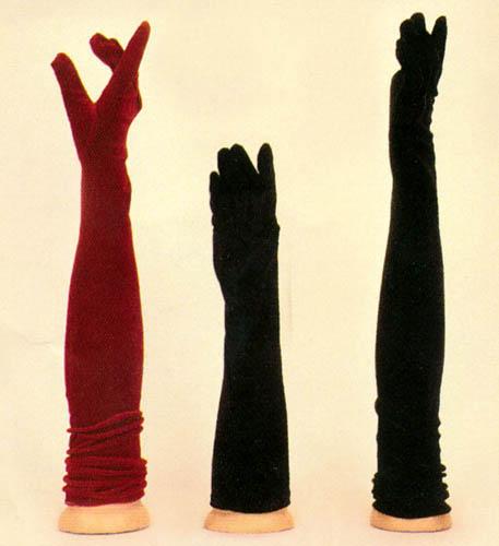 Velvet  Gloves  -  For Women. Elbow  Length. ( # V901-8BL) image
