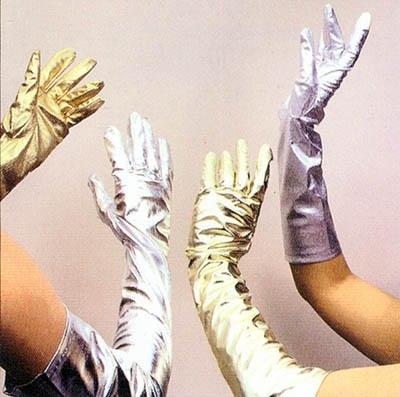 Gold Lamay Gloves - For Women. Opera Length ( # MG-16BL) image