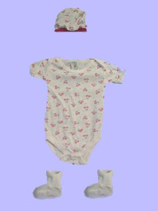 BABY Goods  3Pc Baby Girl  Playwear Set  -  ( Size: N/Born) image