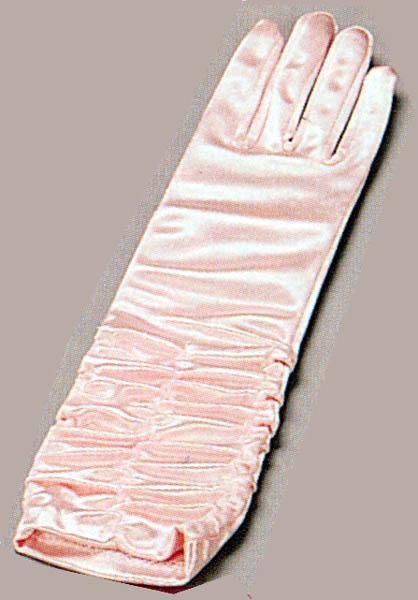 WIinkle Satin Gloves  - For Girls. In Color . ( # 479G) image