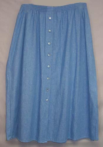 Womens  Stone- Washed Blue Demim Skirts  - Plus Size image