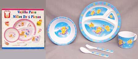 5Pc Pack Baby Dining  Sets  In Melamine - Gift Boxed image