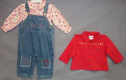 "Buster  Brown" Girls 3Pc Denim Jacket Sets - Sizes: Infant image