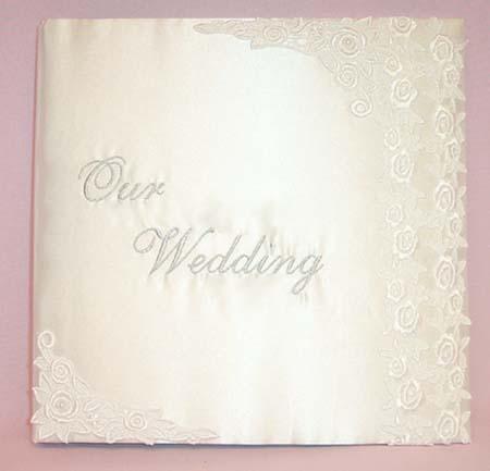 "Our Wedding"  White Photo Album With Lace (Imported) image