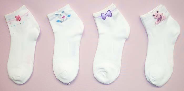 Trainer Socks With Appliques  -  Girls Sizes ( # D2307) image