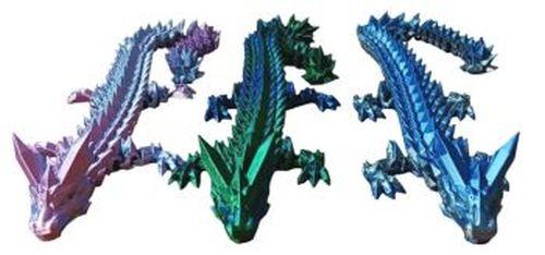 3D Printed Articulated 12" Crystal Dragon Toy Novelty (3D-T3D857GBox) image