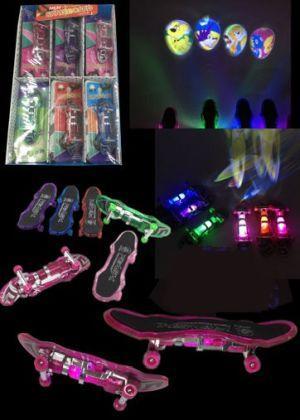 LED 4" Finger Skateboard with Projection Assorted (6614) image