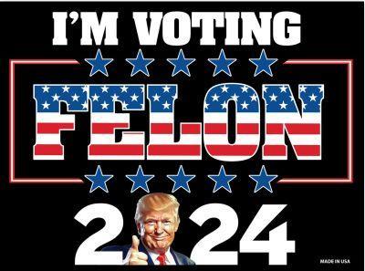 Trump Magnet I'm Voting for the Felon 2024 (TRMG-257) image