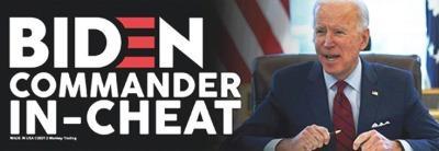 Bumper Sticker Biden Commander In Cheat (BS-235) image