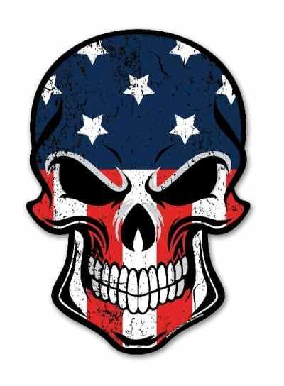 Sticker Die Cut USA Skull (DC-20) image