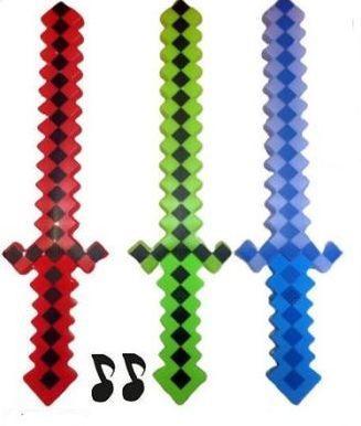 Light Up Minecraft 18" Pixel Sword With Battle Sounds (LS-91015) image