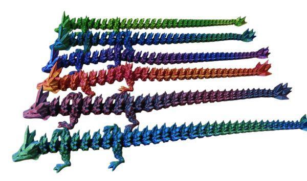 3D Printed Articulated 12" Crystal Dragon Assortment Toy Novelty (3D-CRD12BOX - 872-856) image