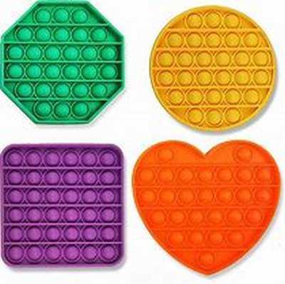 Pop It Bubble Fidget Toy 4 Shapes (POP-ASSORT) image