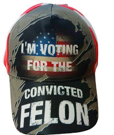 *Trump Hat -Sublimate Art I'm Voting For the Convicted Felon (TRH-46175) image