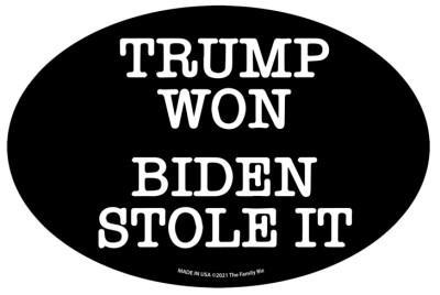 Trump Magnet  4 X 6 Oval Trump Won Biden Stole It (TRMG-1214) image