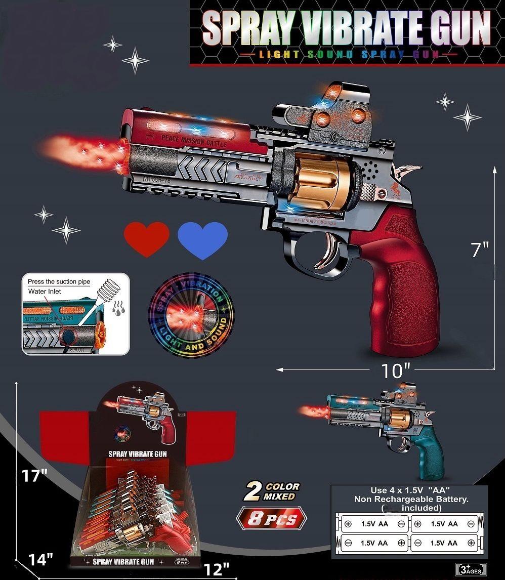 Battery Operated Revolver Style Pistol Lights and Sound - Spray Effect (2479) OUT OF STOCK image