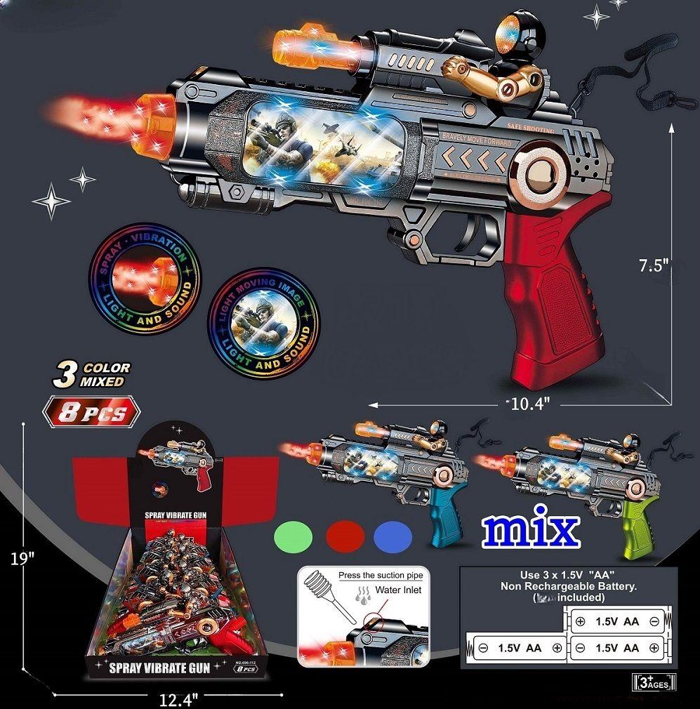 Battery Operated Pistol with Soldier Lights and Sound - Spray Effect (2719) OUT OF STOCK image