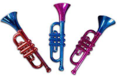 Plastic Trumpet Metallic Look 13" Assorted image