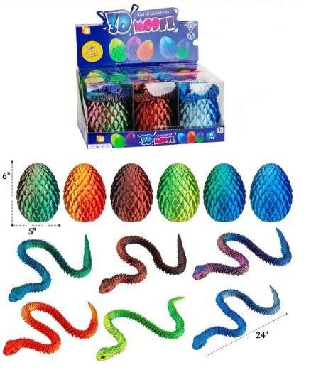 3D Printed Articulated 24" Viper in Egg Display (3D-B10) Toy Novelty OUT OF STOCK image