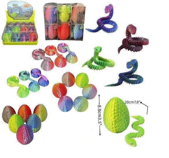 3D Printed Articulated 8" Viper in Egg Display (3D-451) Toy Novelty OUT OF STOCK image