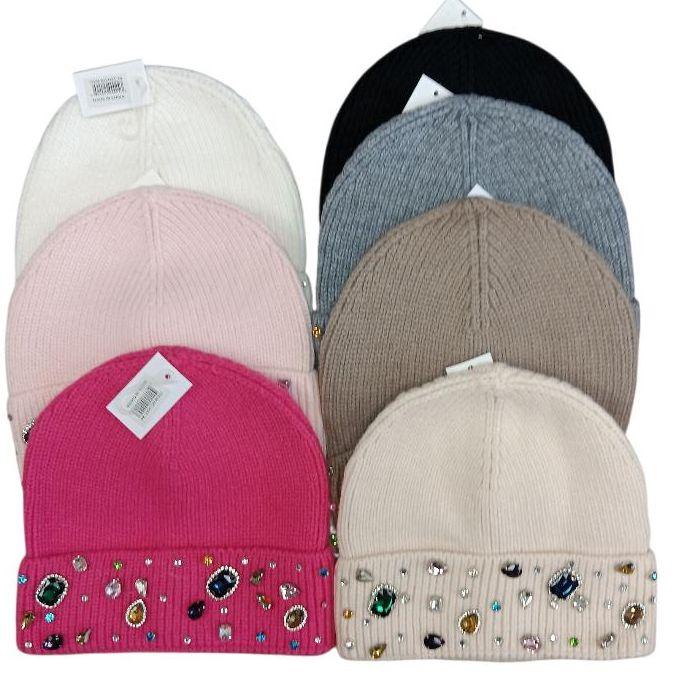 Acrylic Ladies Beanies Stones Assorted Colors (HAT-24) image