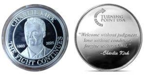 Charlie Kirk Memorial Coin Silver Plate (CKC-100) image