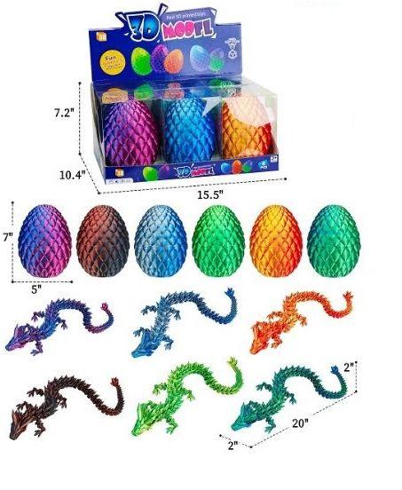 3D Printed Articulated 20" Crystal Dragon in Egg Assorted Display (3D-B8) OUT OF STOCK image