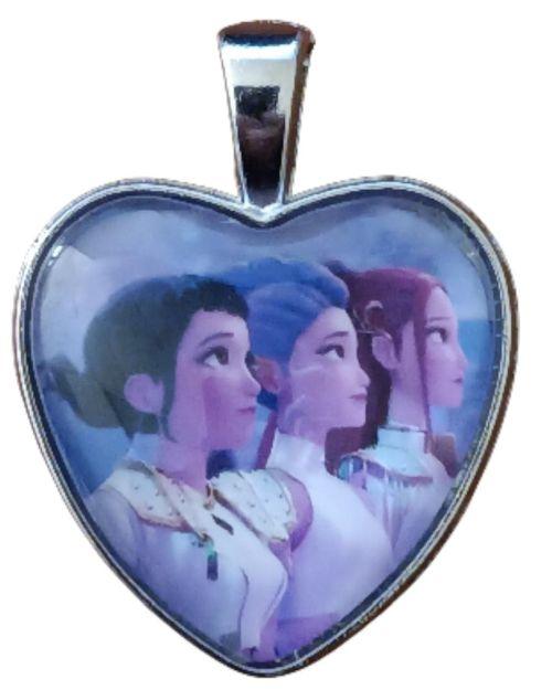 K-Pop Demon Hunter Heart Necklace 18" Chain image