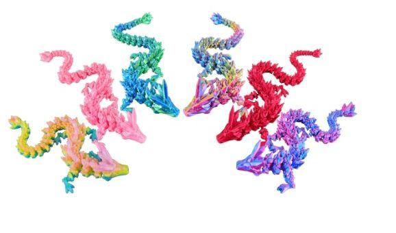 3D Printed Articulated 12" Crystal Dragon Assortment Toy Novelty (T641916) image