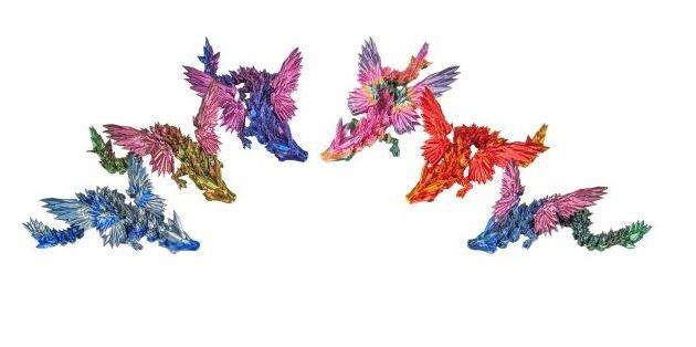 3D Printed Articulated 9-Winged Crystal Dragon Assortment Toy Novelty (T641665) image