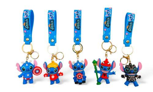 PVC Keychain 3" Superhero Stitch Assortment Backpack Charm (AL0109) image