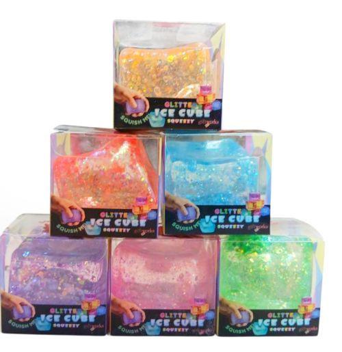 Squishy Glitter Cube Slow Rise 2" Square (1945) OUT OF STOCK image
