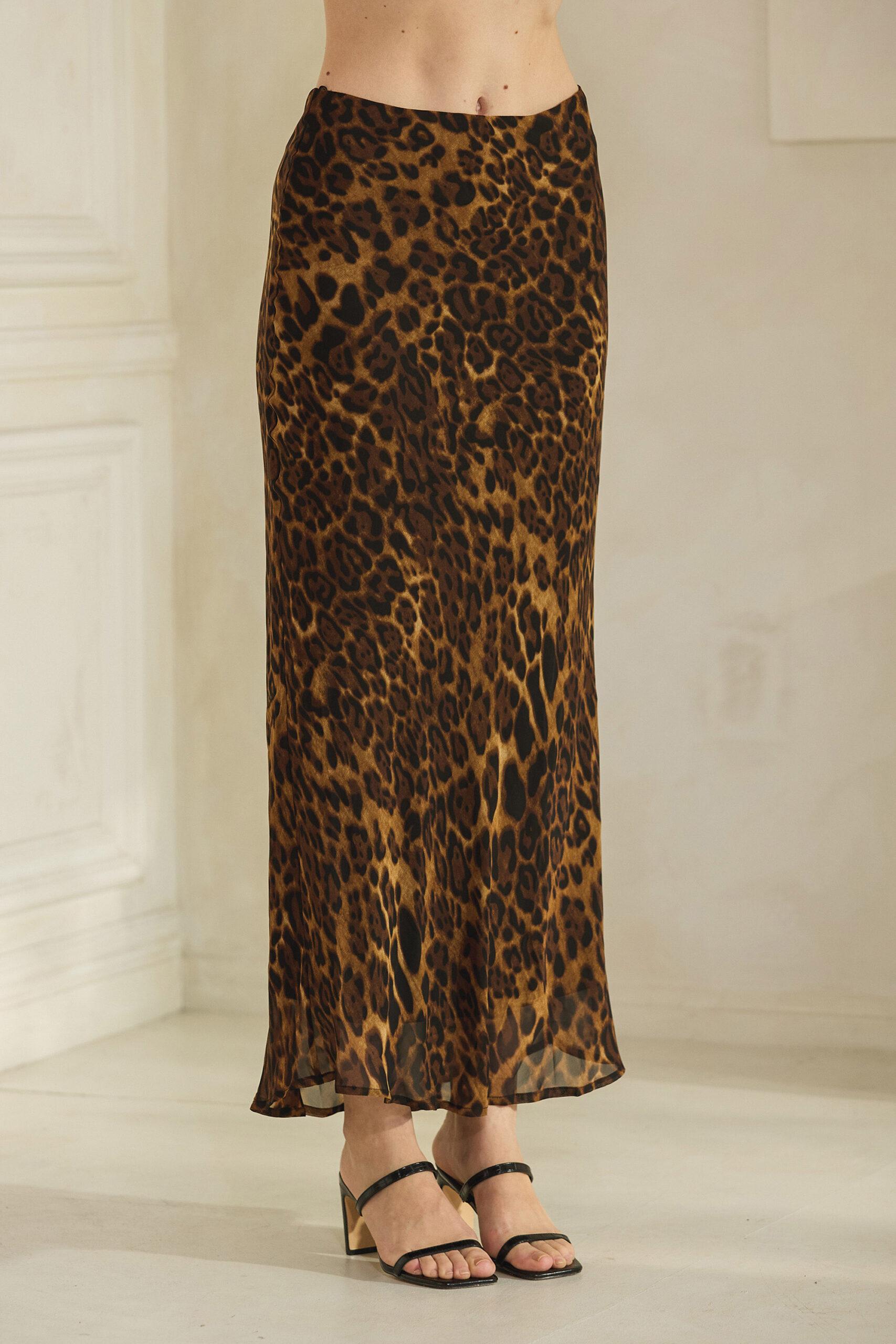 MB1664 - Chiffon leopard skirt (Restock) image