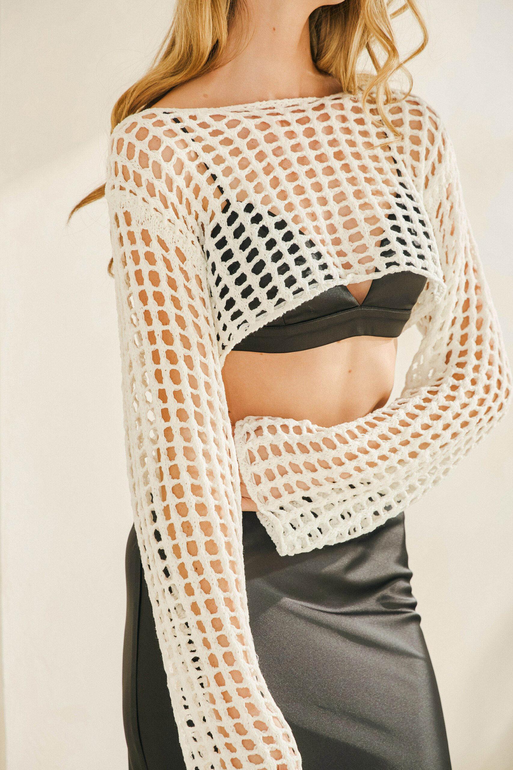 MTS1125 - Crochet net crop top image