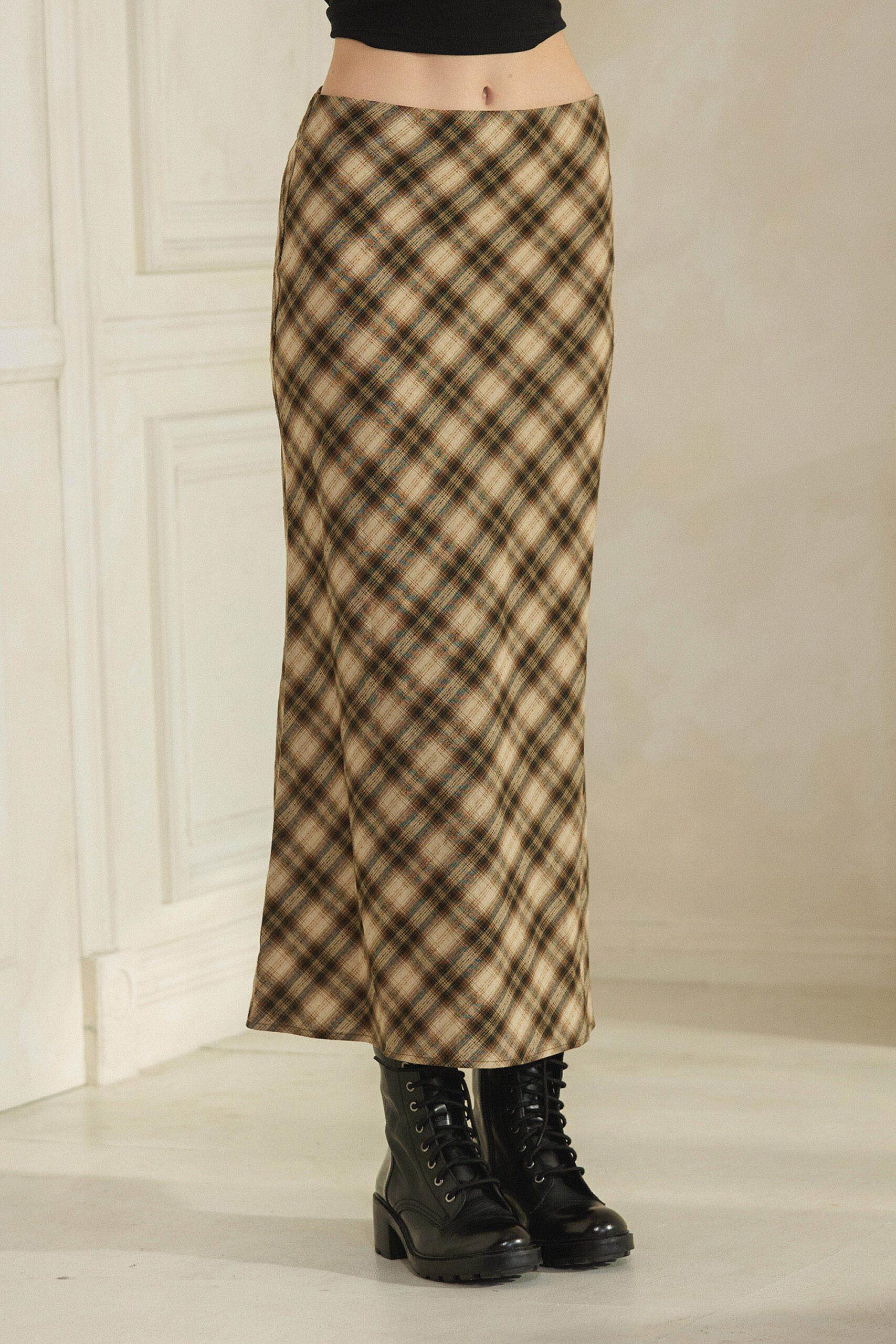 MB1691 - Plaid midi skirt image