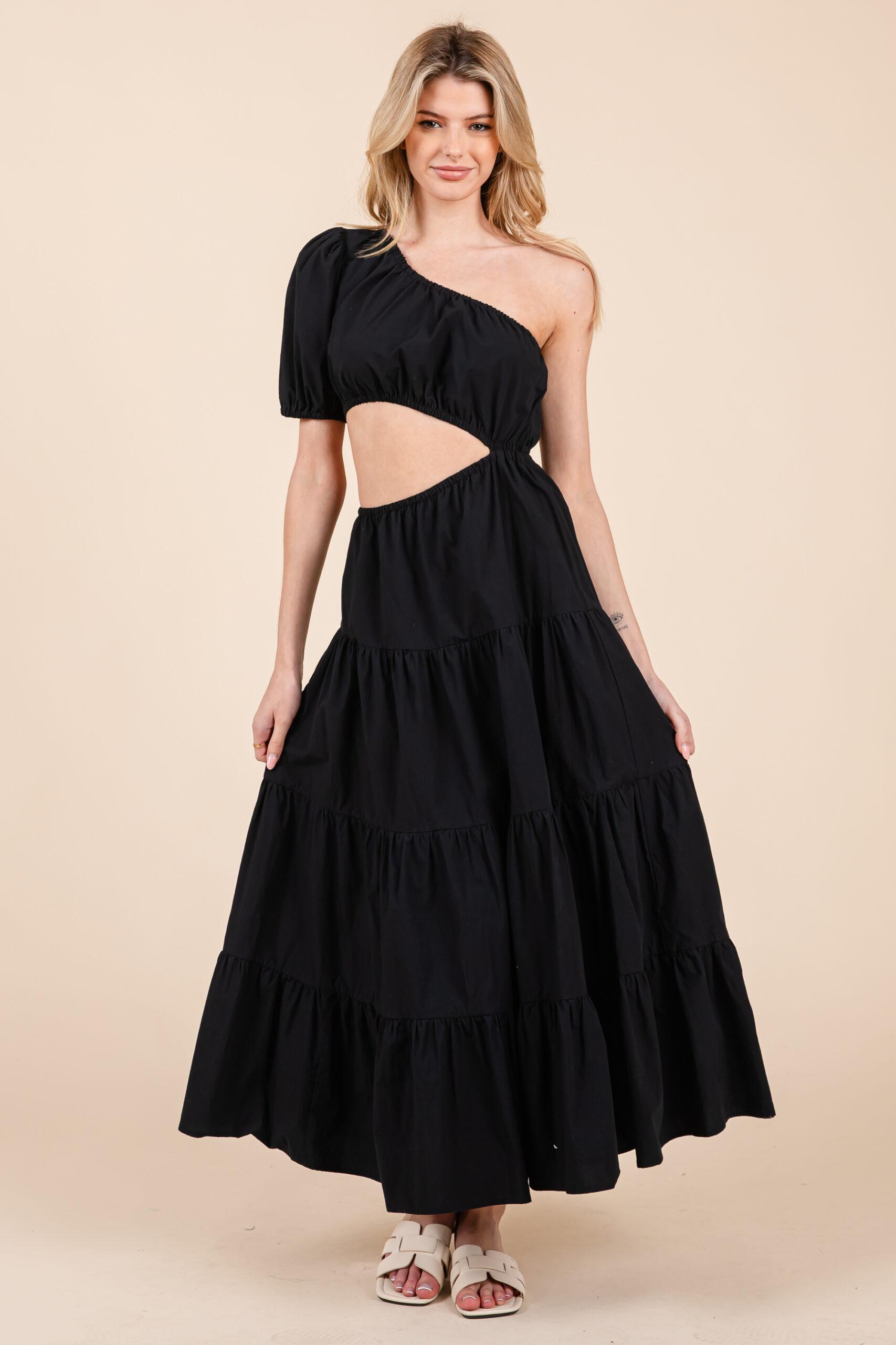 MD1065 - One shoulder midi dress image