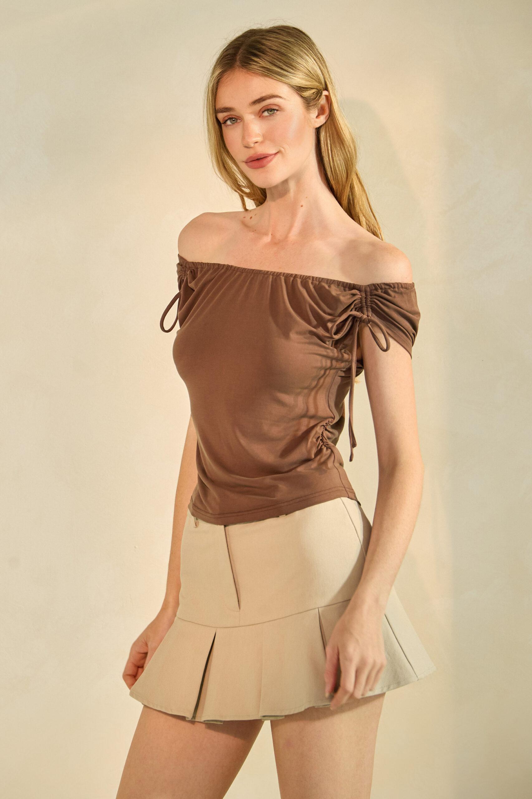 MT1583 - Off-shoulder knit top image