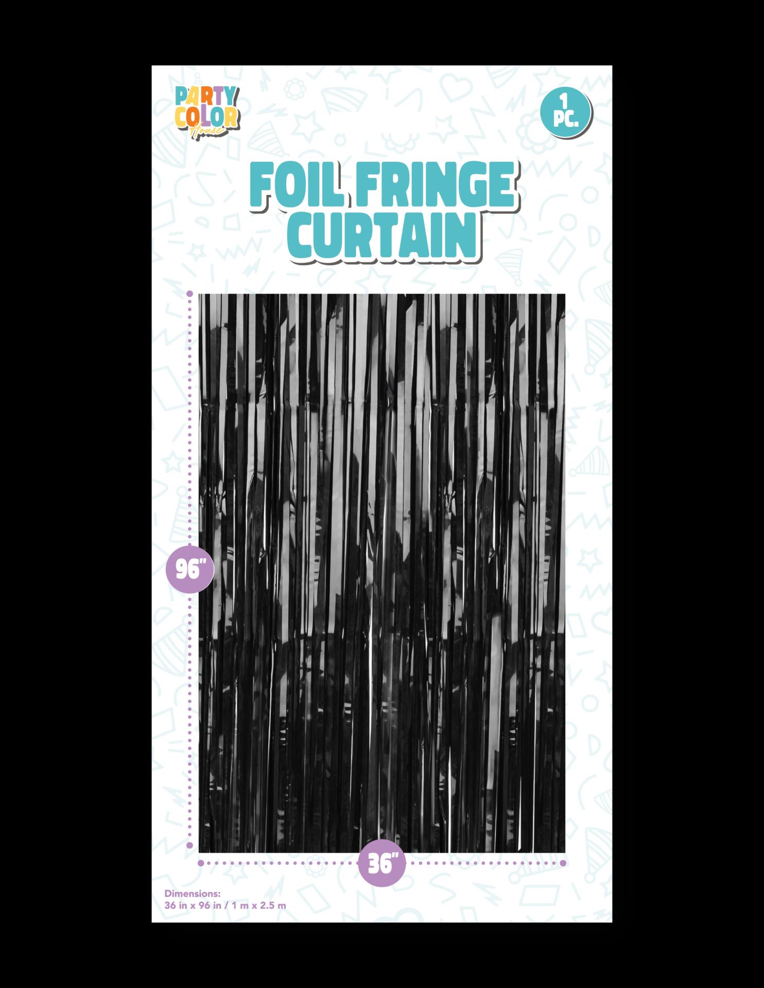 "Party curtain, black, 90x250cm"