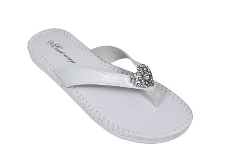 Wholesale Flip Flops with Heart Stones - 18 Pairs image