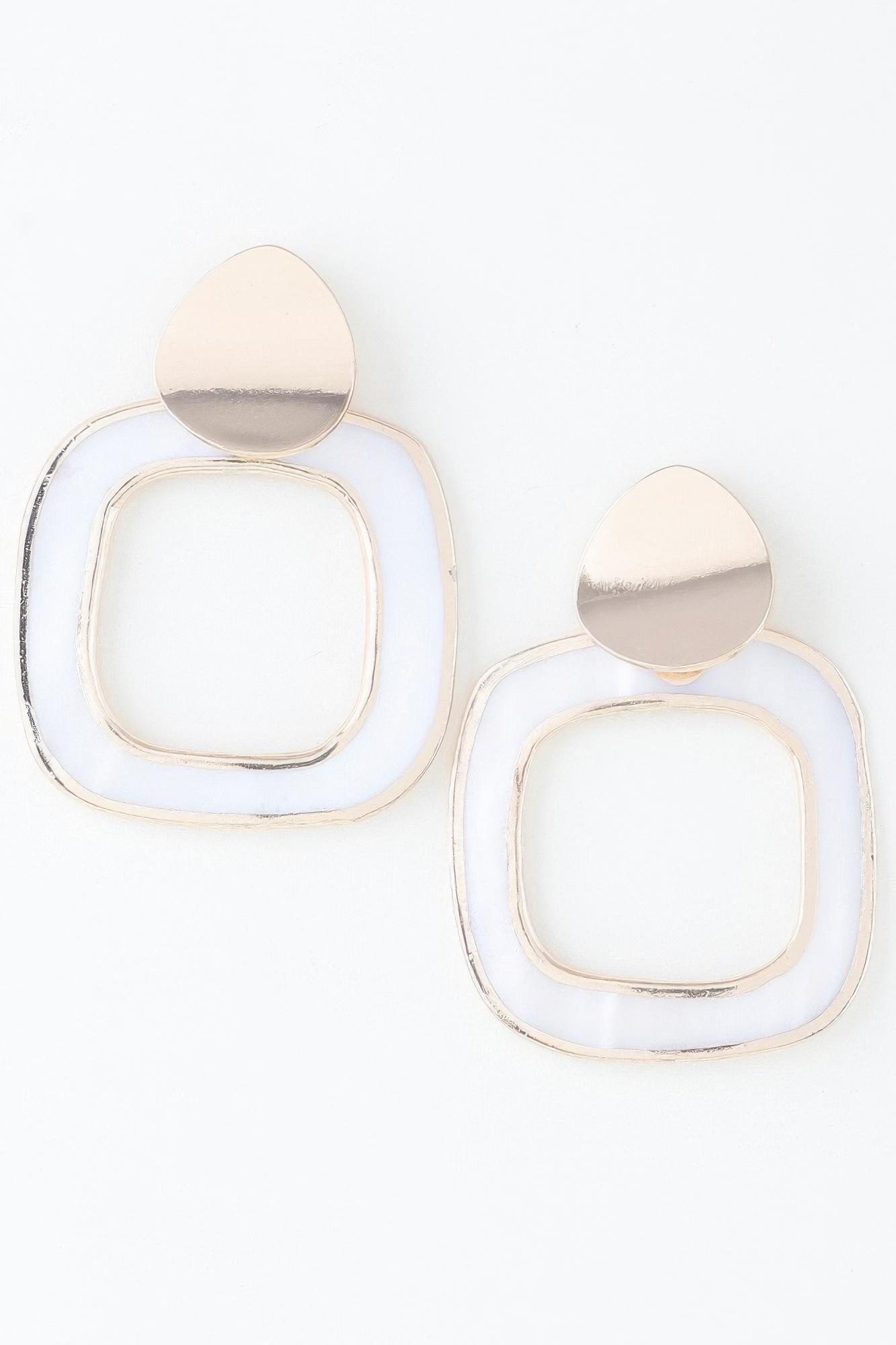 Abstract marble frame earrings image