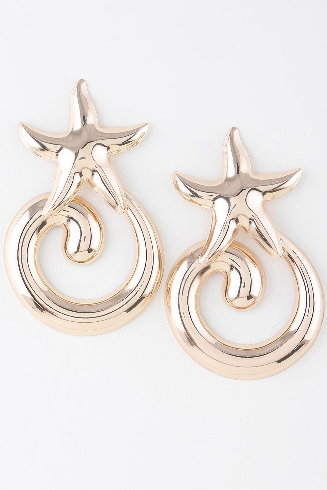 Abstract shiny twisted plate earrings image