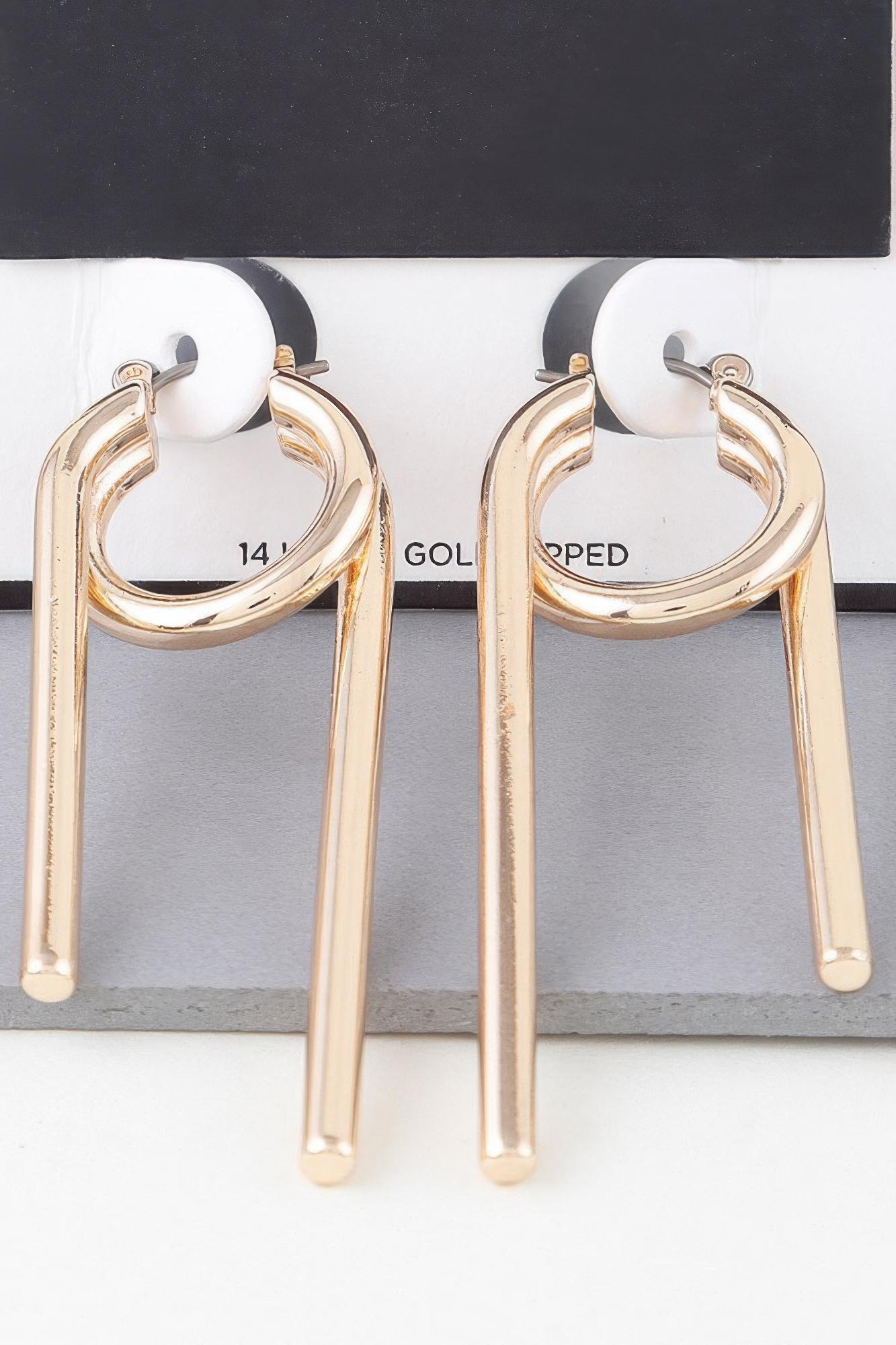 Multi shiny modern drop earrings image