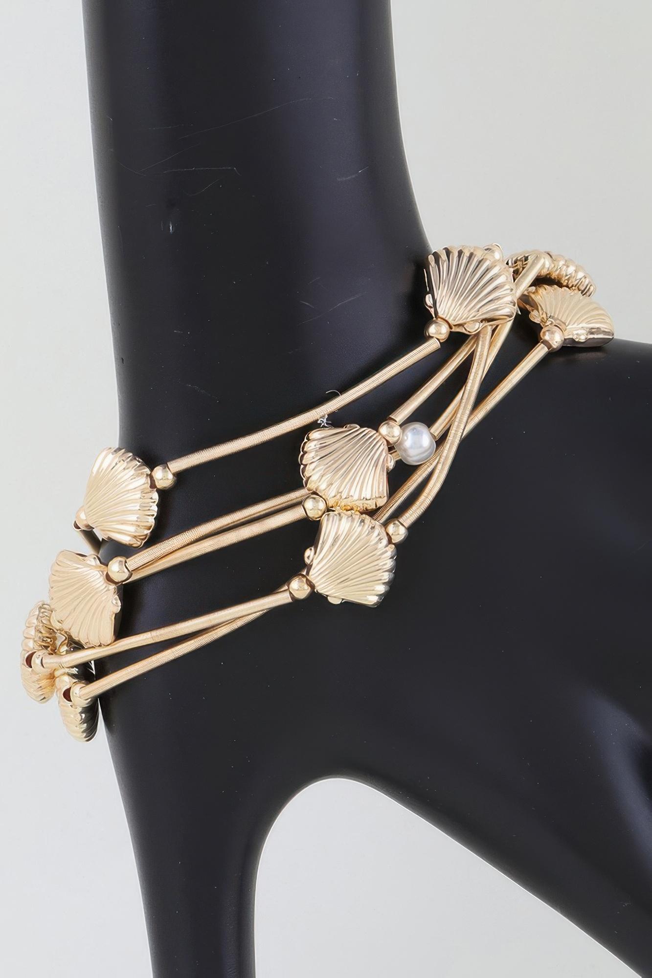 Multi seashell coil bracelet image