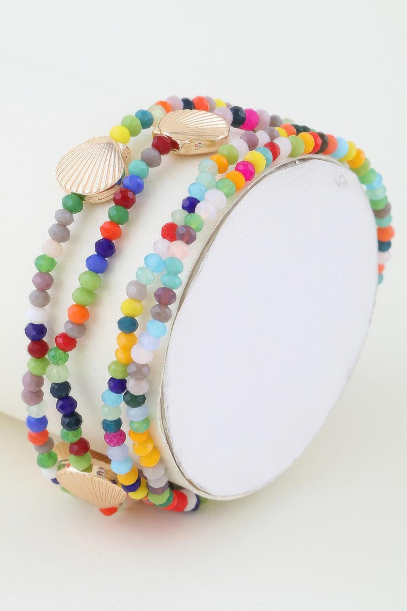Multi seashell beaded bracelet image