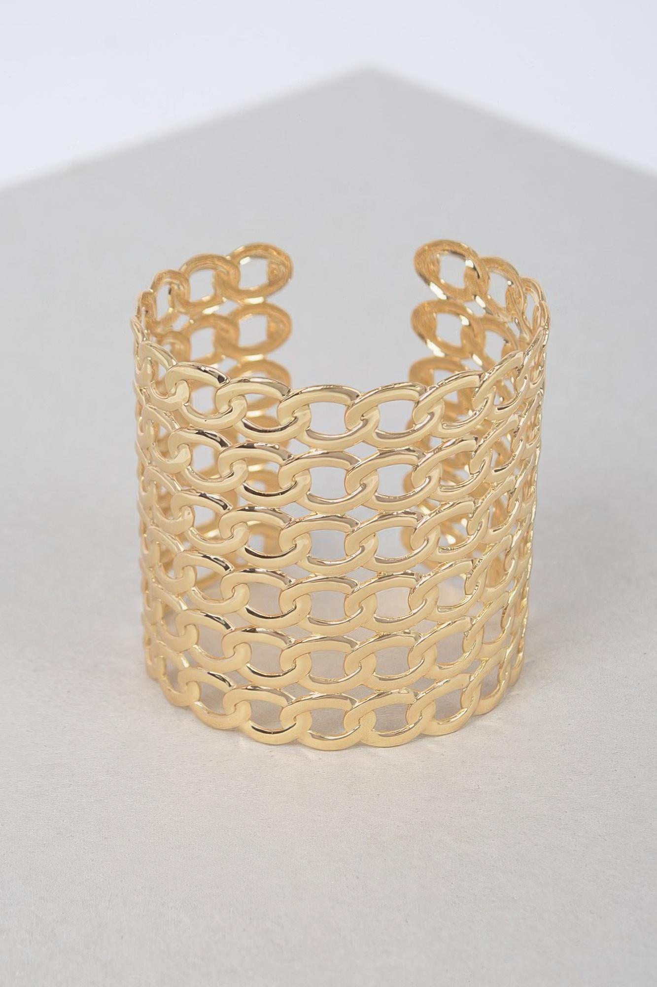 Wide Chain Metal Cuff Bracelet image