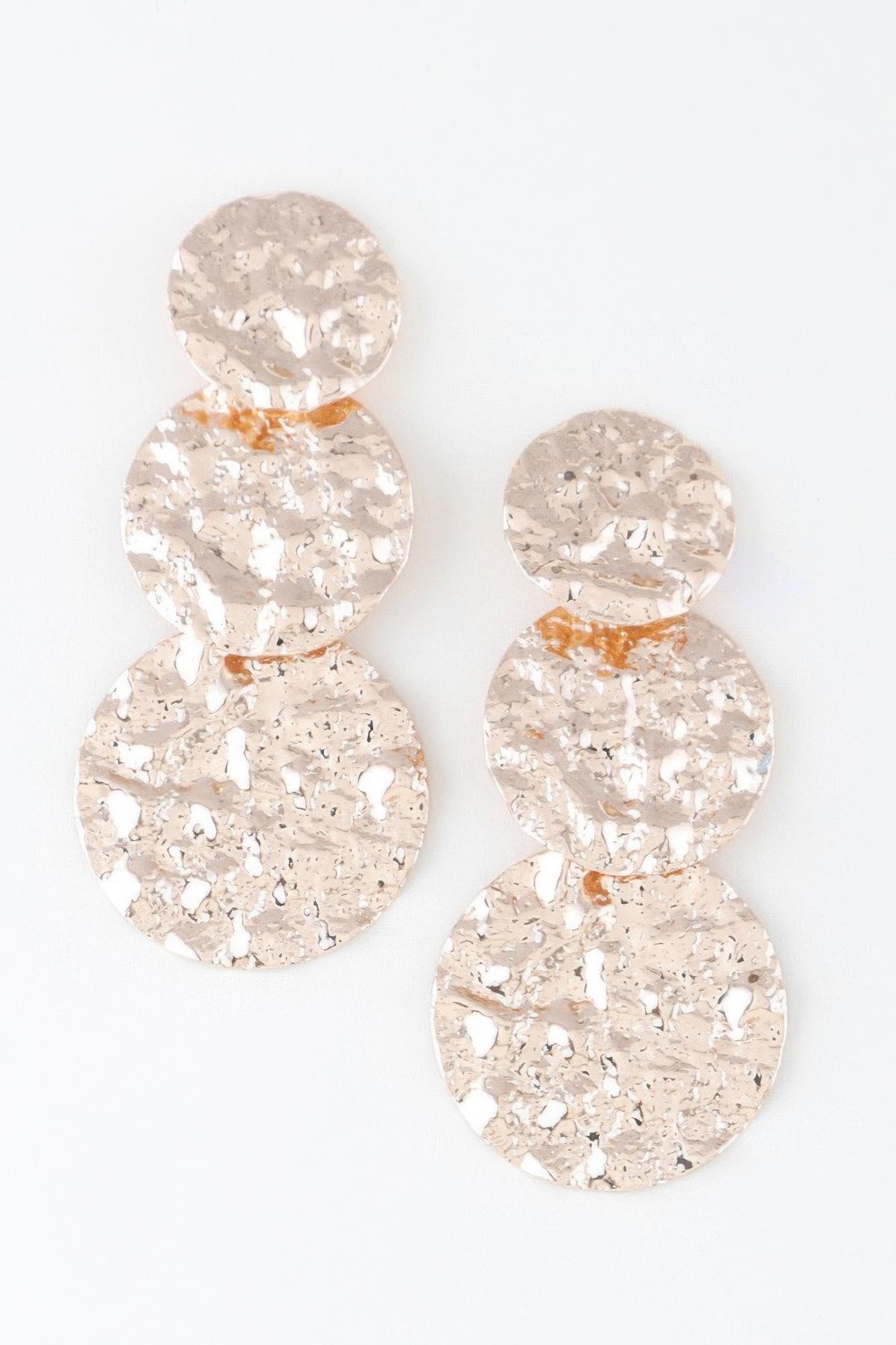 Triple Hammered Disc Earrings image