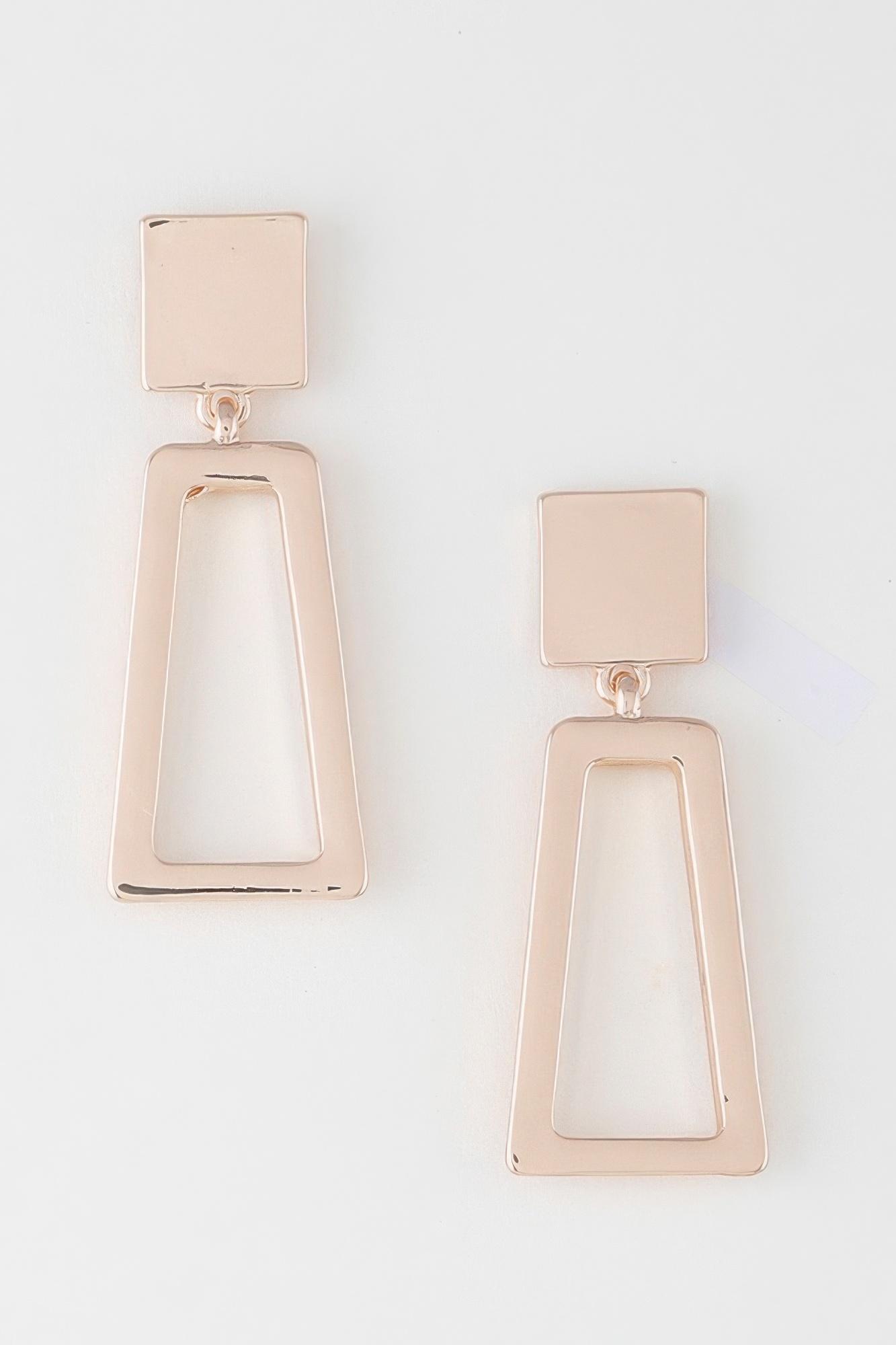 Modern Geometric Frame Drop Earrings image