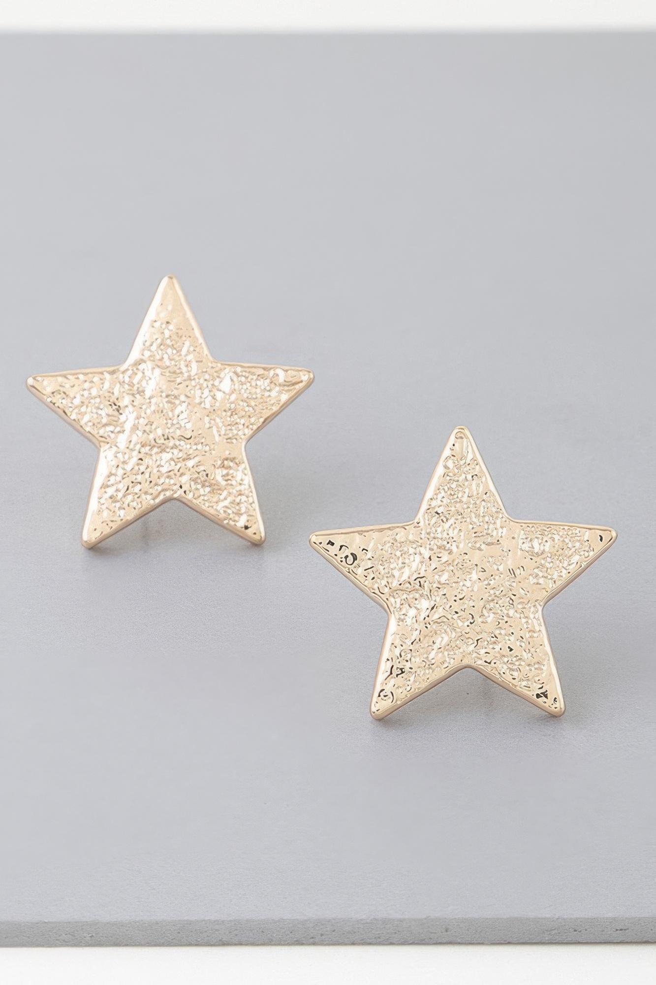 I'm A Star Hammered Earrings image